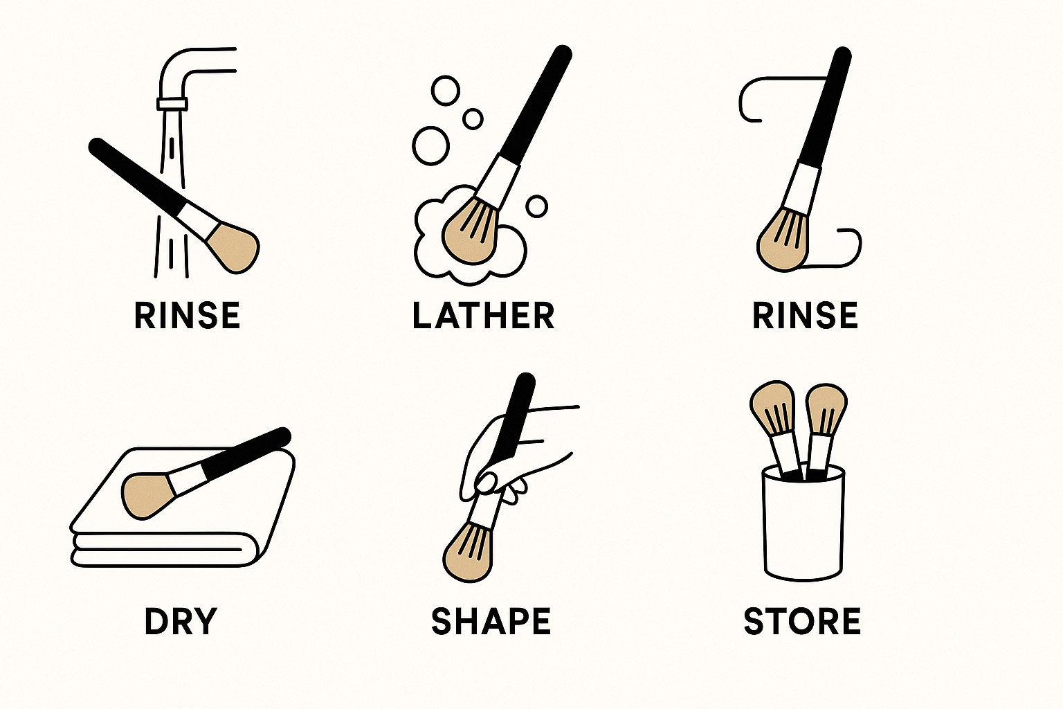 Clean Makeup Brushes step by step method
