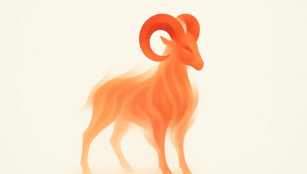 Aries zodiac sign symbol represented as a ram illustration