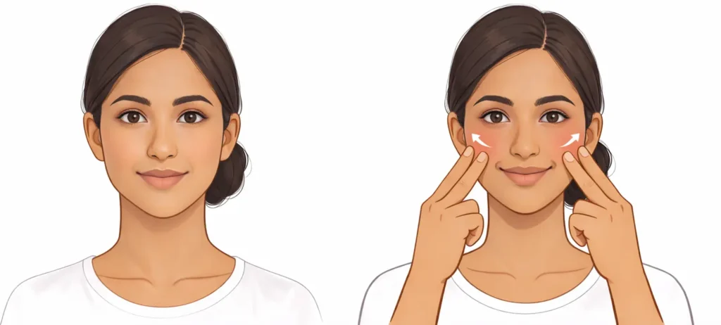 Cheek lifter face yoga exercise for fuller and lifted cheeks
