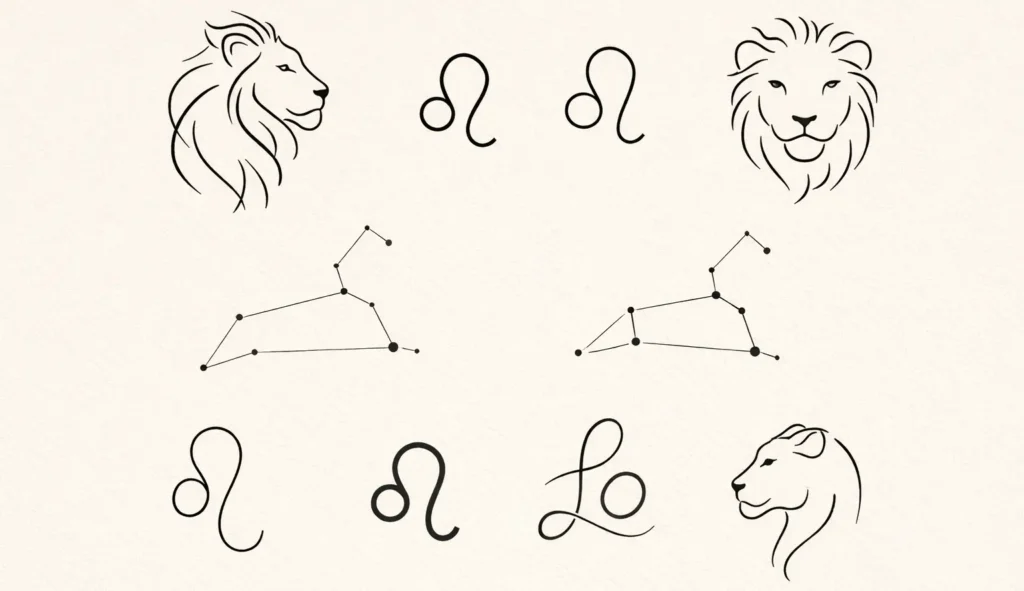 leo zodiac tattoo designs for females and males