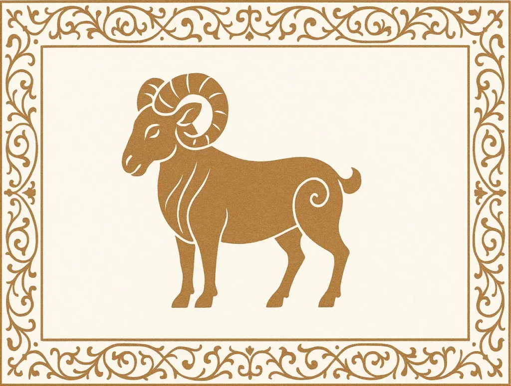 Mesha Rashi Aries symbol in Vedic astrology style