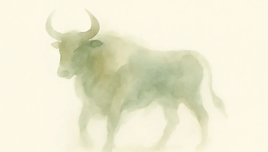 Taurus zodiac sign bull , water paint