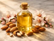 Almond Oil Benefits: The Complete Evidence-Based Guide for Skin, Hair & Health Pure almond oil bottle with almonds showing natural skincare and hair care benefits