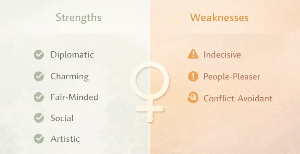 libra personality traits showing strengths and weaknesses of libra sign