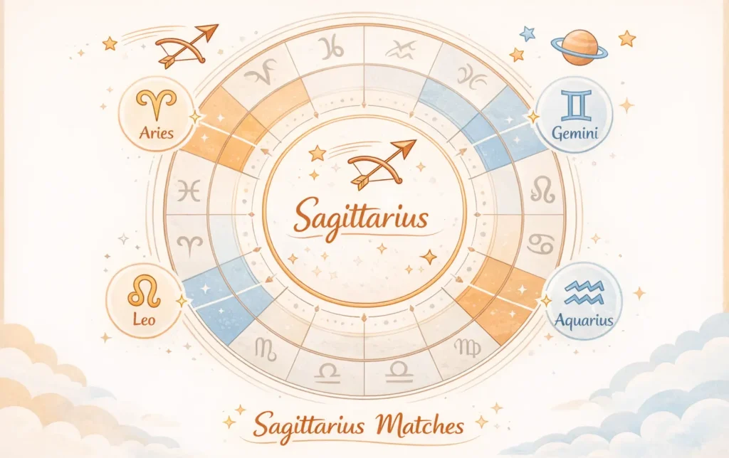Sagittarius compatibility with zodiac signs love match chart
