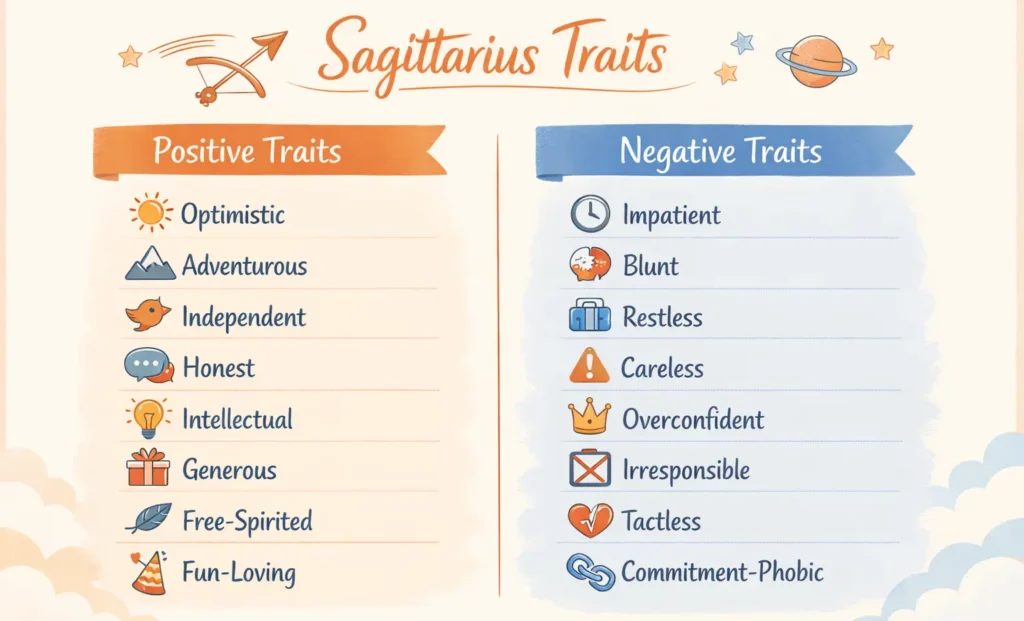 Sagittarius personality traits strengths and weaknesses chart